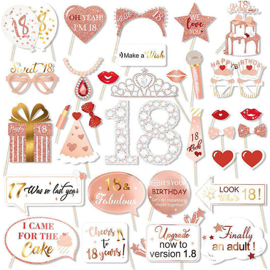 Rose Gold 18th Birthday Photo Props