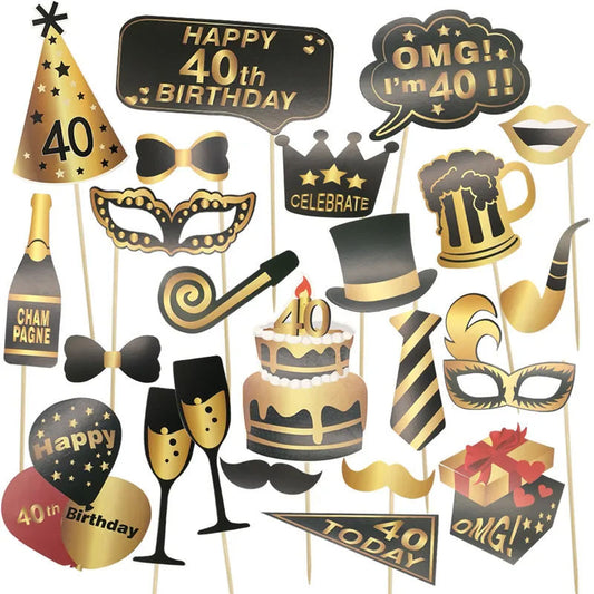 40th Birthday Photo Props