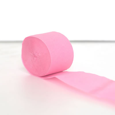 Pink Crepe Paper Streamer Roll