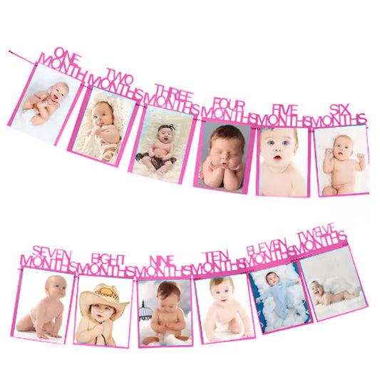 12 Months Photo Memory Frame Banner