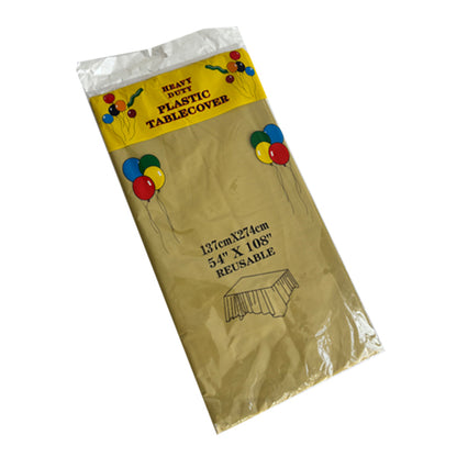 Dull Gold Plastic Tablecover