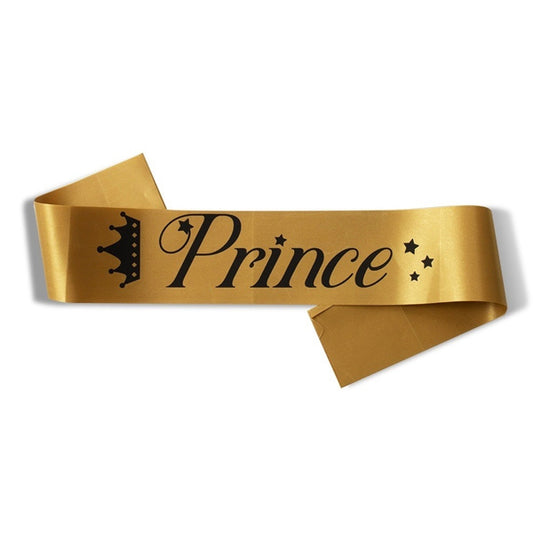 Prince Gold Sash With Black Text