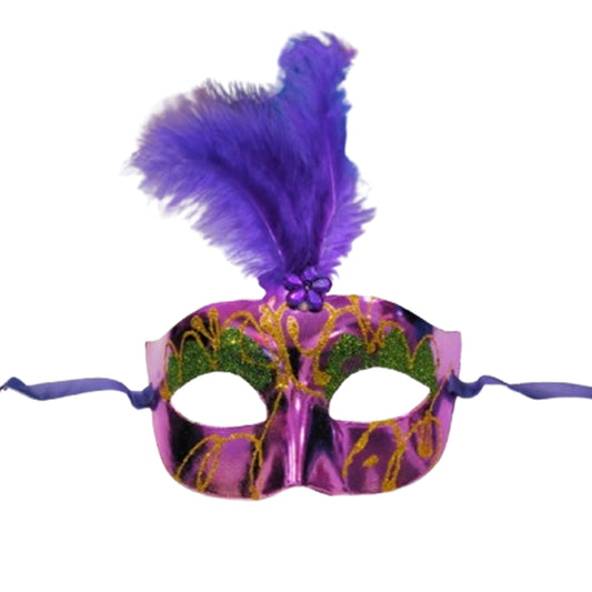 Purple Feather Masquerade Mask