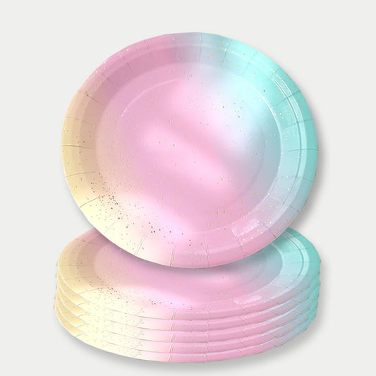 Rainbow Theme Paper Plates