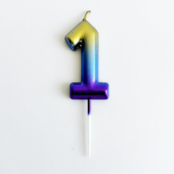 Rainbow Shaded Number Candle