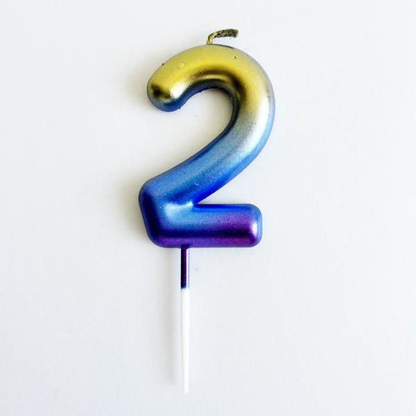 Rainbow Shaded Number Candle
