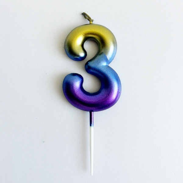 Rainbow Shaded Number Candle