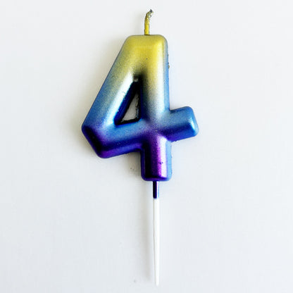Rainbow Shaded Number Candle