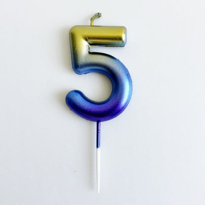 Rainbow Shaded Number Candle