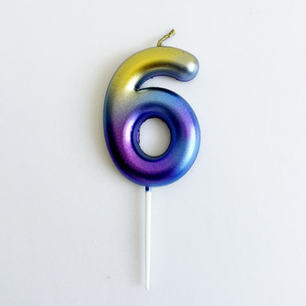 Rainbow Shaded Number Candle