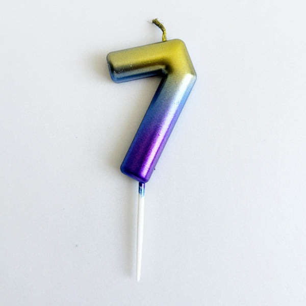 Rainbow Shaded Number Candle
