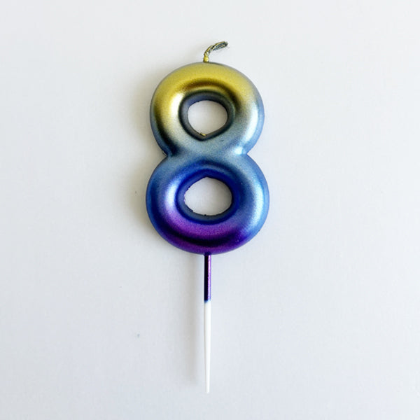 Rainbow Shaded Number Candle