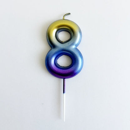 Rainbow Shaded Number Candle