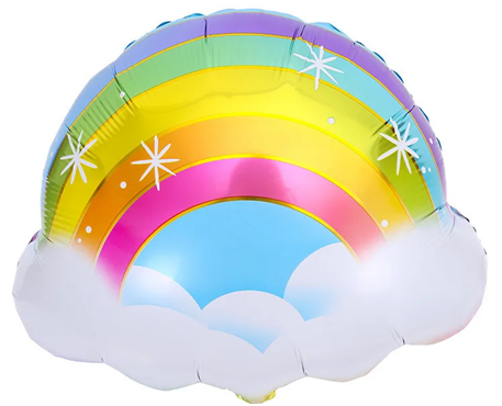 Cloud on Rainbow Foil Balloon