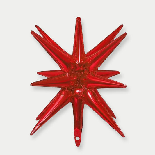 Red Explosion Star  Foil Balloon