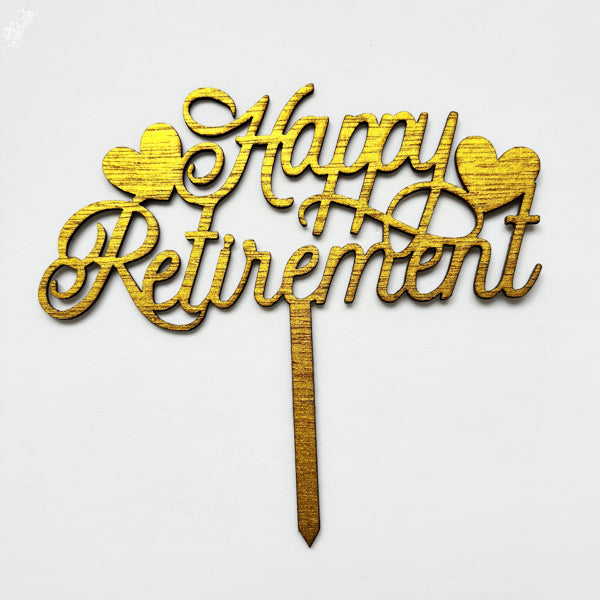 Retirement Cake Topper Gold