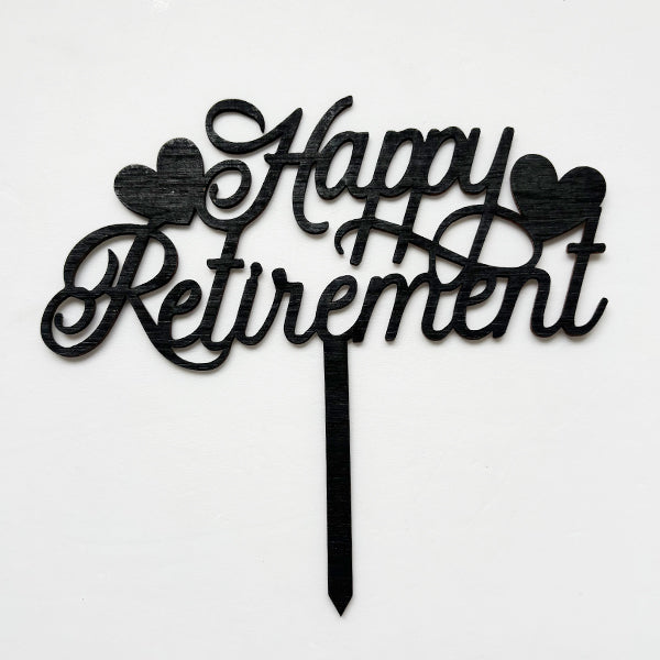 Retirement Cake Topper Black