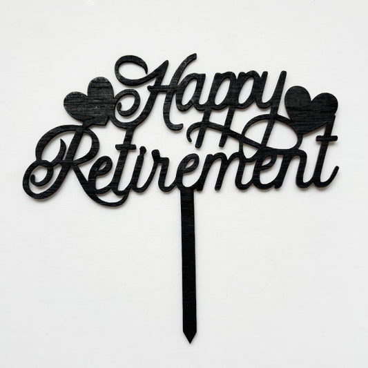 Retirement Cake Topper Black