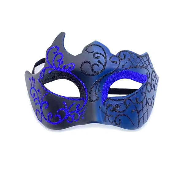 Retro Painted Masquerade Mask Blue