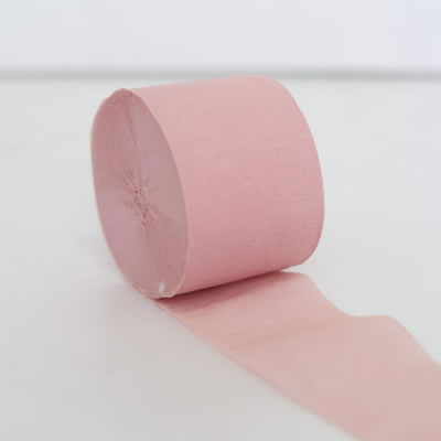 Dull Rose Gold Crepe Paper Streamer Roll
