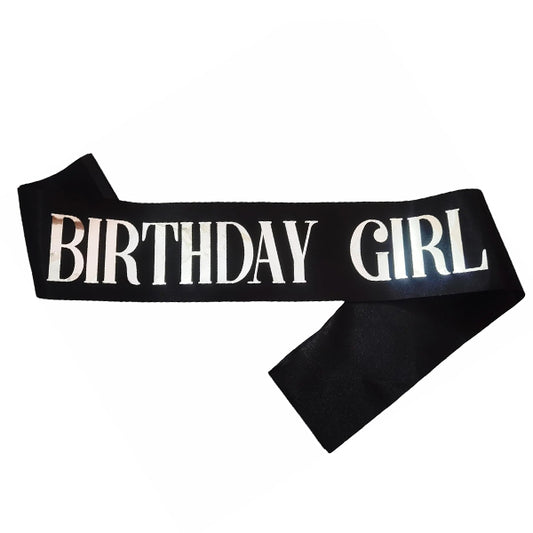 Black Birthday Girl Sash