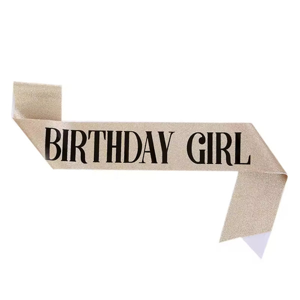 Sash Birthday Girl Glitter gold