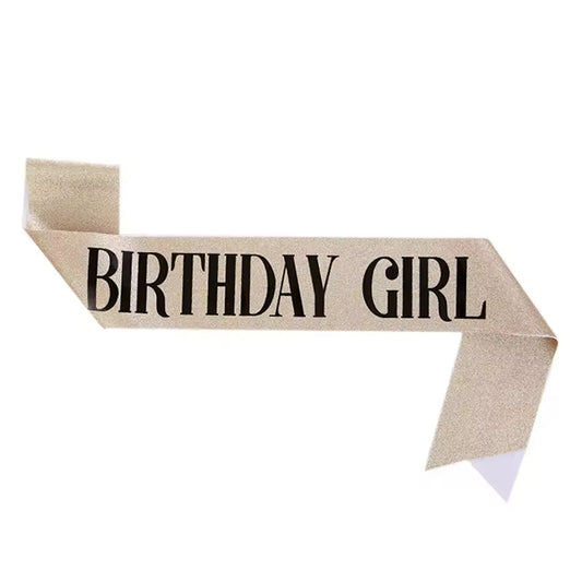 Sash Birthday Girl Glitter gold