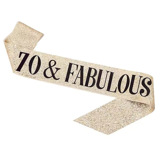 70 & Fabulous Glitter Gold Sash