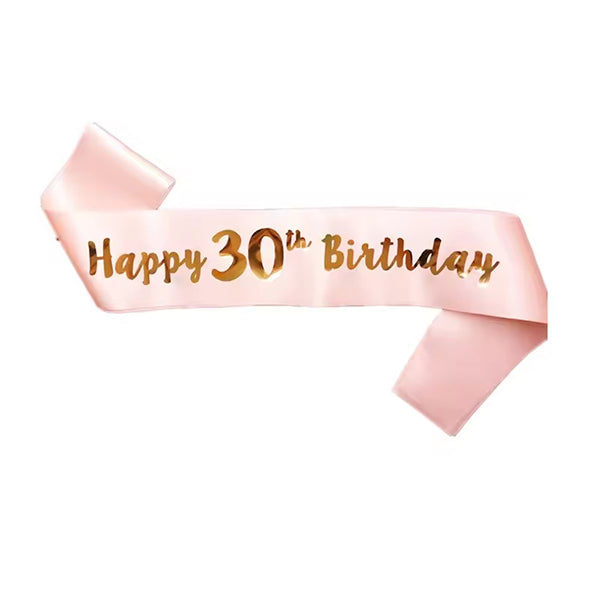 Sash Happy 30th Peach