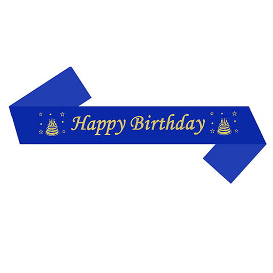 Blue Happy Birthday Sash