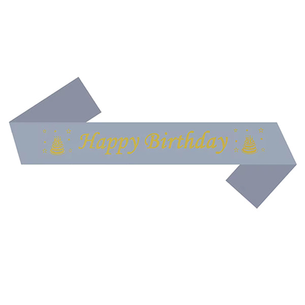 Gray Happy Birthday Sash