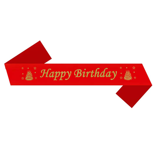 Red Happy Birthday Sash