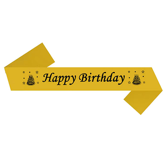 Yellow Happy Birthday Sash
