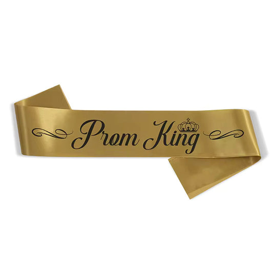 Gold Prom King Sash With Black Text