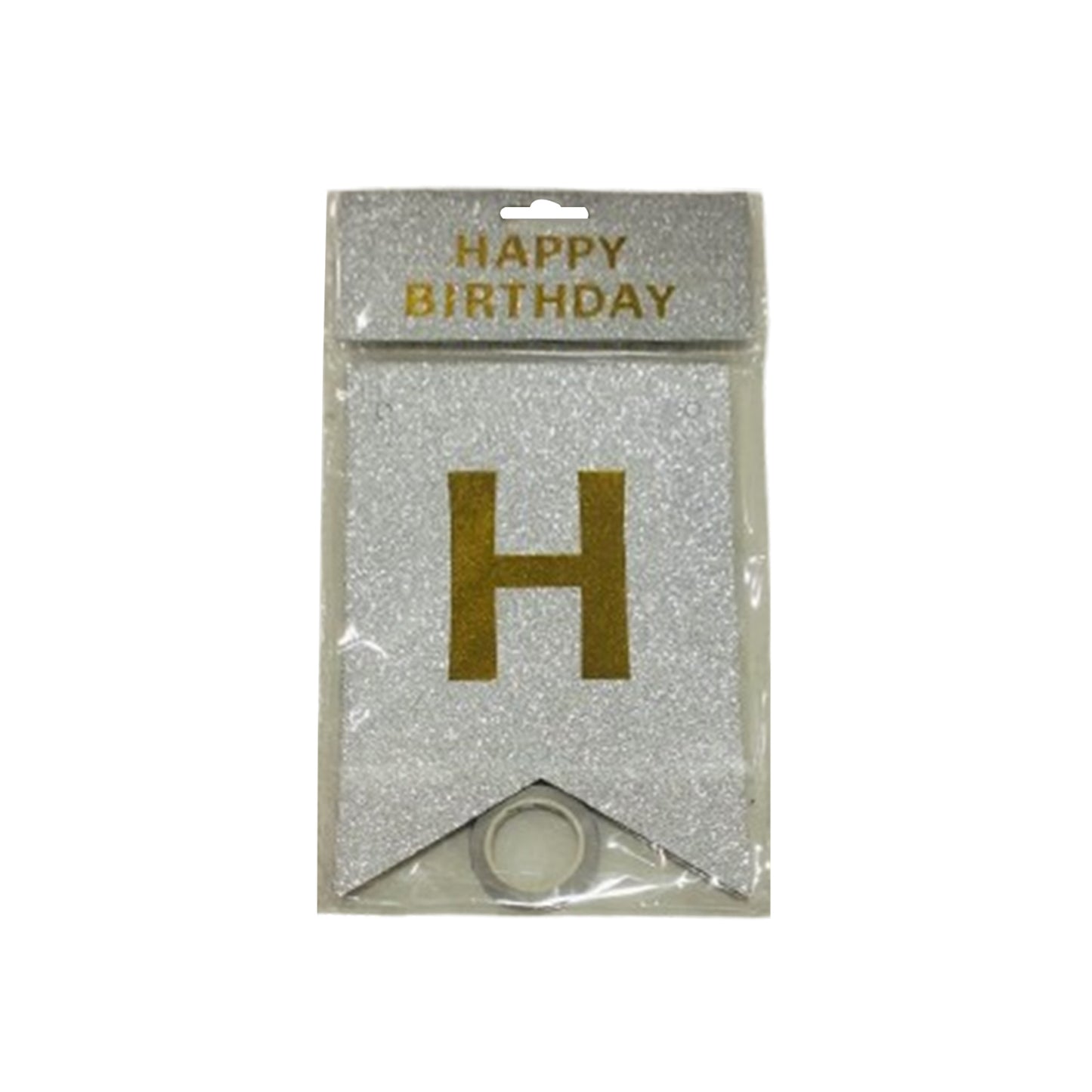 Glitter Silver Color Birthday Banner