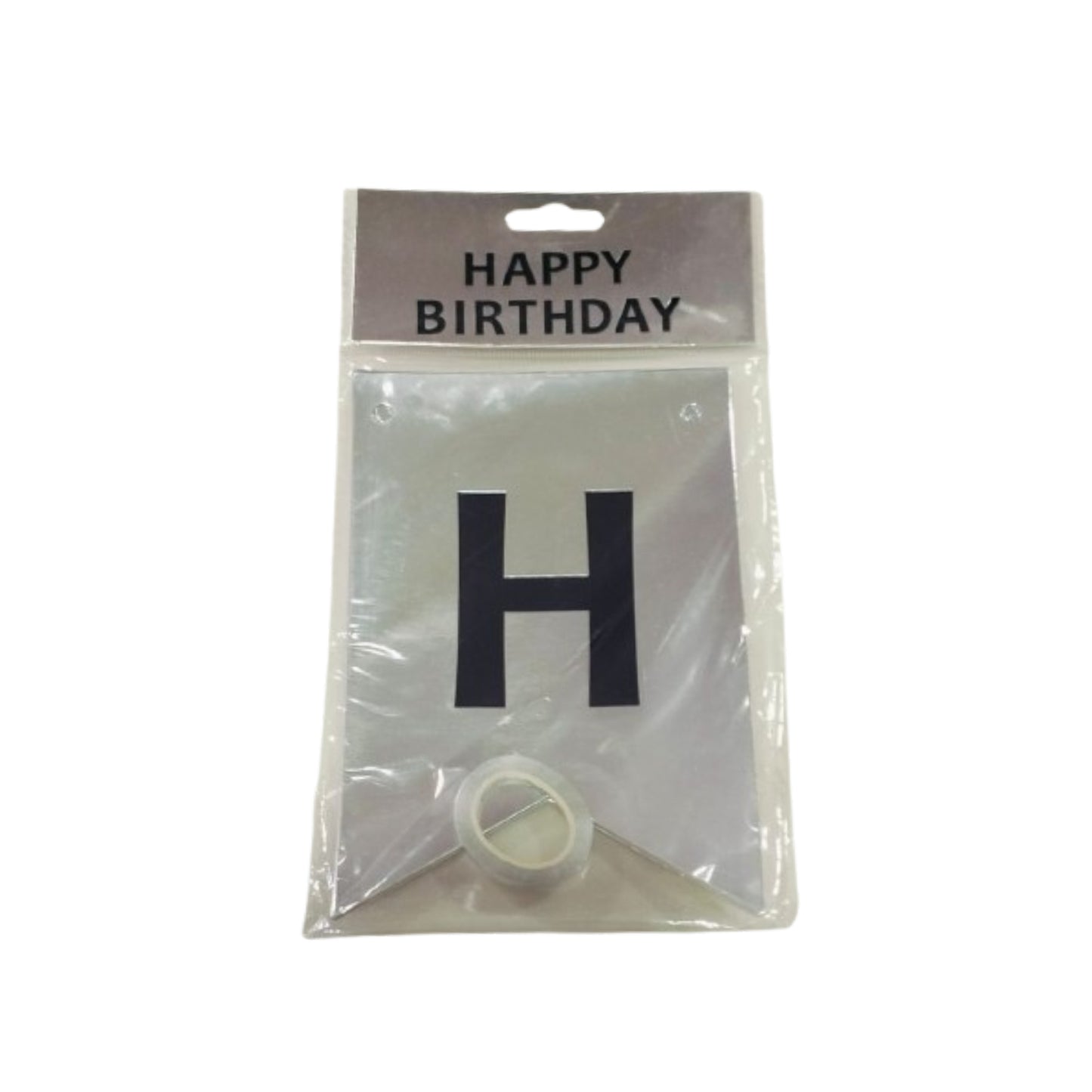 Metallic Silver Color Birthday Banner