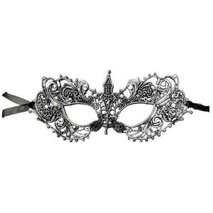 SIlver Lace Masquerade Face Mask