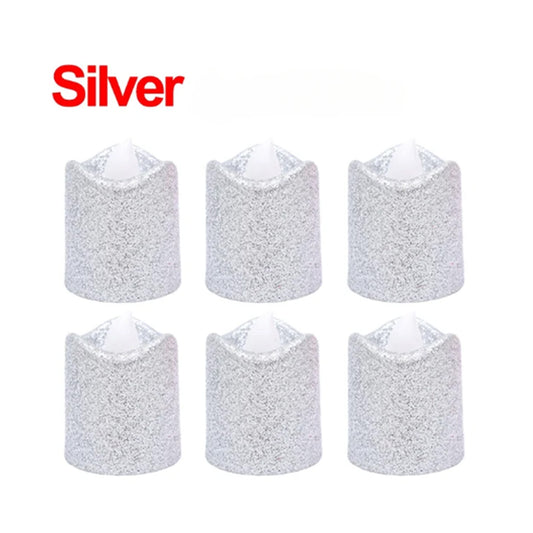 Glitter LED Tea Light Candles Flameless