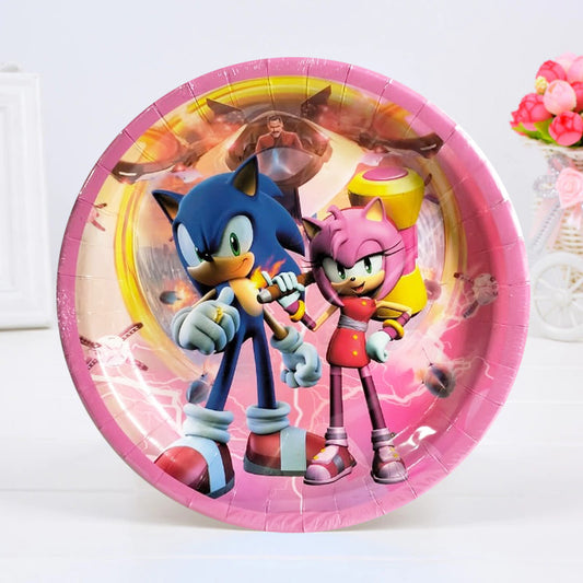 Sonic Pink Theme Paper Plate