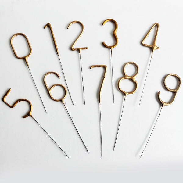 Gold Sparkling Number Candle