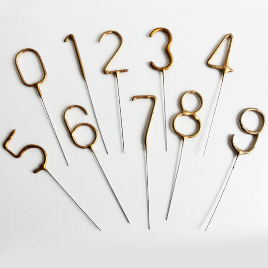 Gold Sparkling Number Candle