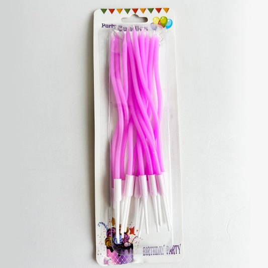 Pastel Fuchsia Spiral, Wavy Candles