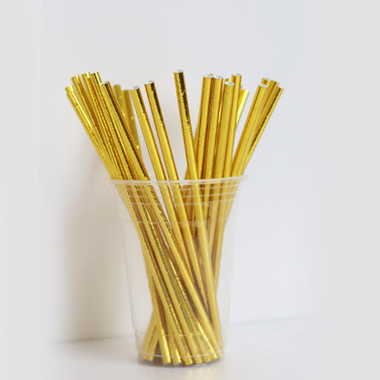Metallic Gold Paper Straws