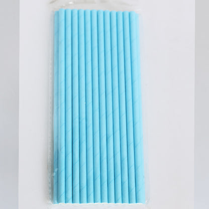 Pastel Blue Paper Straws