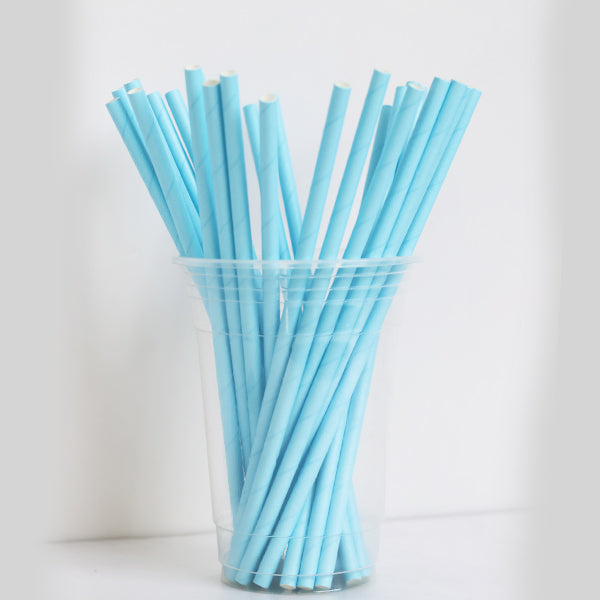 Pastel Blue Paper Straws