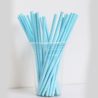 Pastel Blue Paper Straws