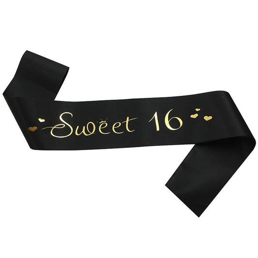 Sweet 16 Black Sash