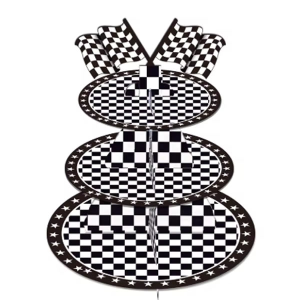 Chequered Cupcake Stand (Stars)