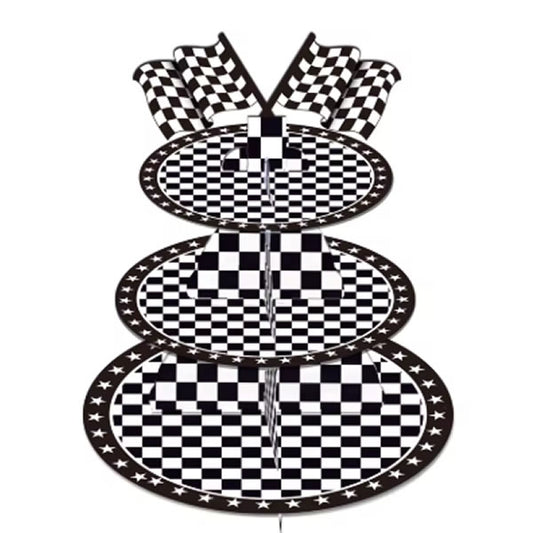 Chequered Cupcake Stand (Stars)