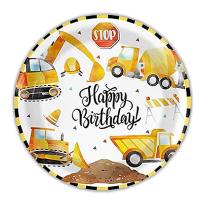 Construction Vehicle HB Paper Plates